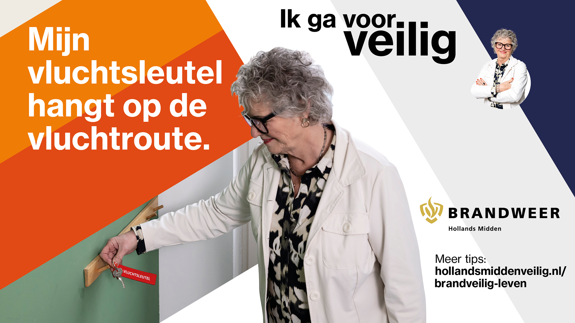 Vluchtsleutelhanger voor bewoners van 55 jaar en ouder