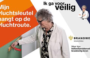 Vluchtsleutelhanger voor bewoners van 55 jaar en ouder
